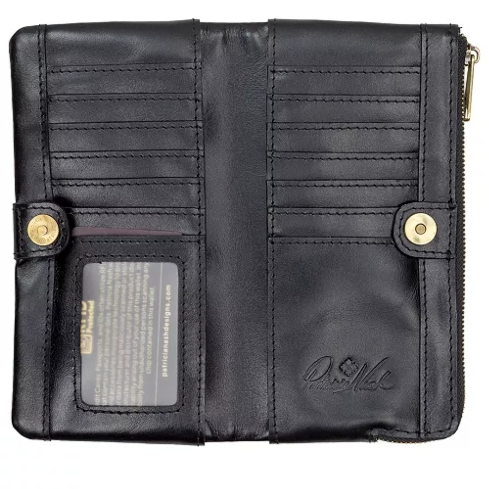 Patricia Nash Black and Gold Embossed Leather Clutch - Picture 5 of 7